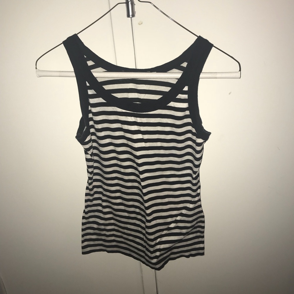 Black and white striped tank top